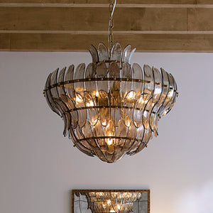 Arcade 10-Light Blown Glass Chandelier, Taupe