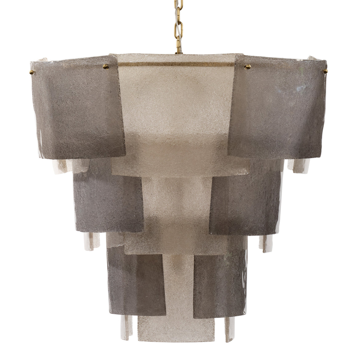 Aurora Chandelier, Large Clear and Smoke Seeded Glass
