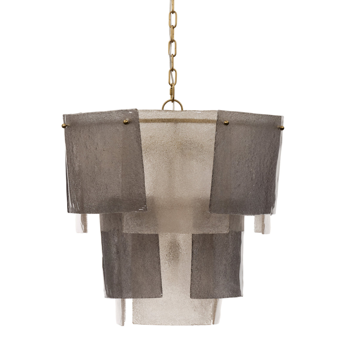 Aurora Chandelier, Small Clear and Smoke Seeded Glass