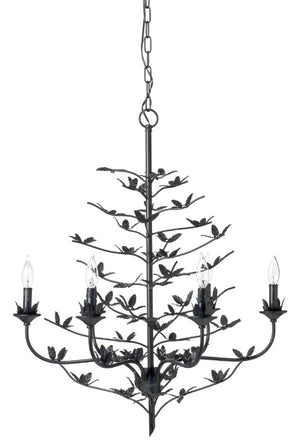 Blooming Iron 6-Light Chandelier, Black