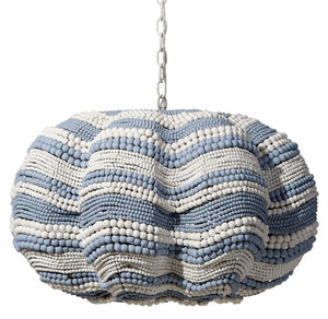 Clamshell Wood Beaded 4-Light Chandelier