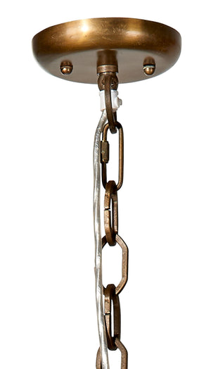 Clamshell Chandelier - Natural Wood Beads