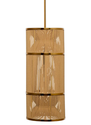 Congruent 1-Light Iron and Cotton Pendant