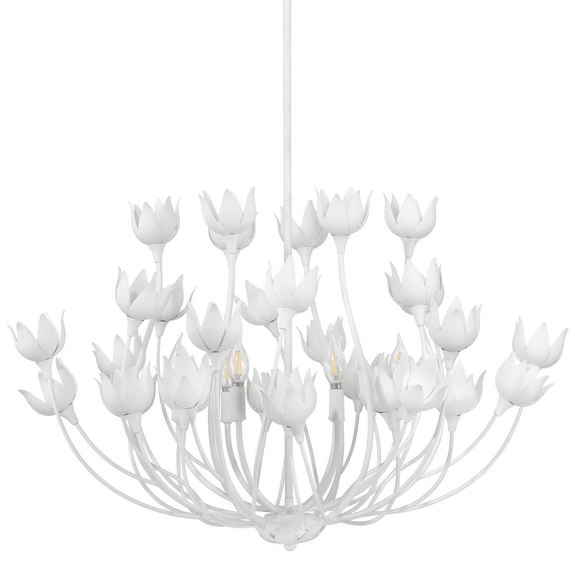 Dogwood Chandelier, Textured White Plaster