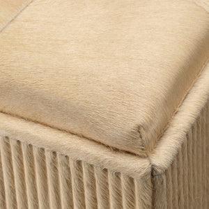 Easton Hide Ottoman, Tan