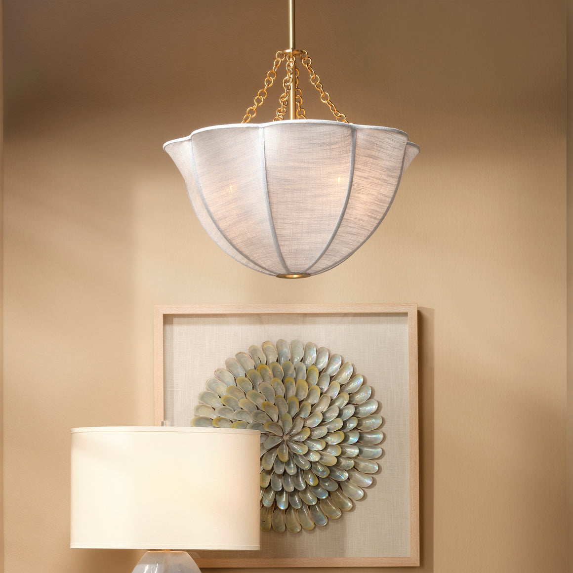 Slope 3-Light Chandelier in Matte White Paper Mache
