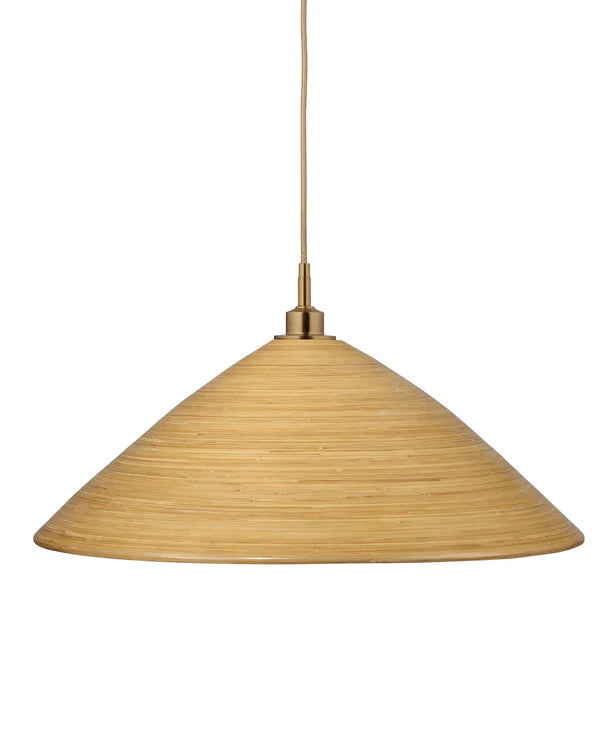 Spun Pendant, Large Natural Bamboo