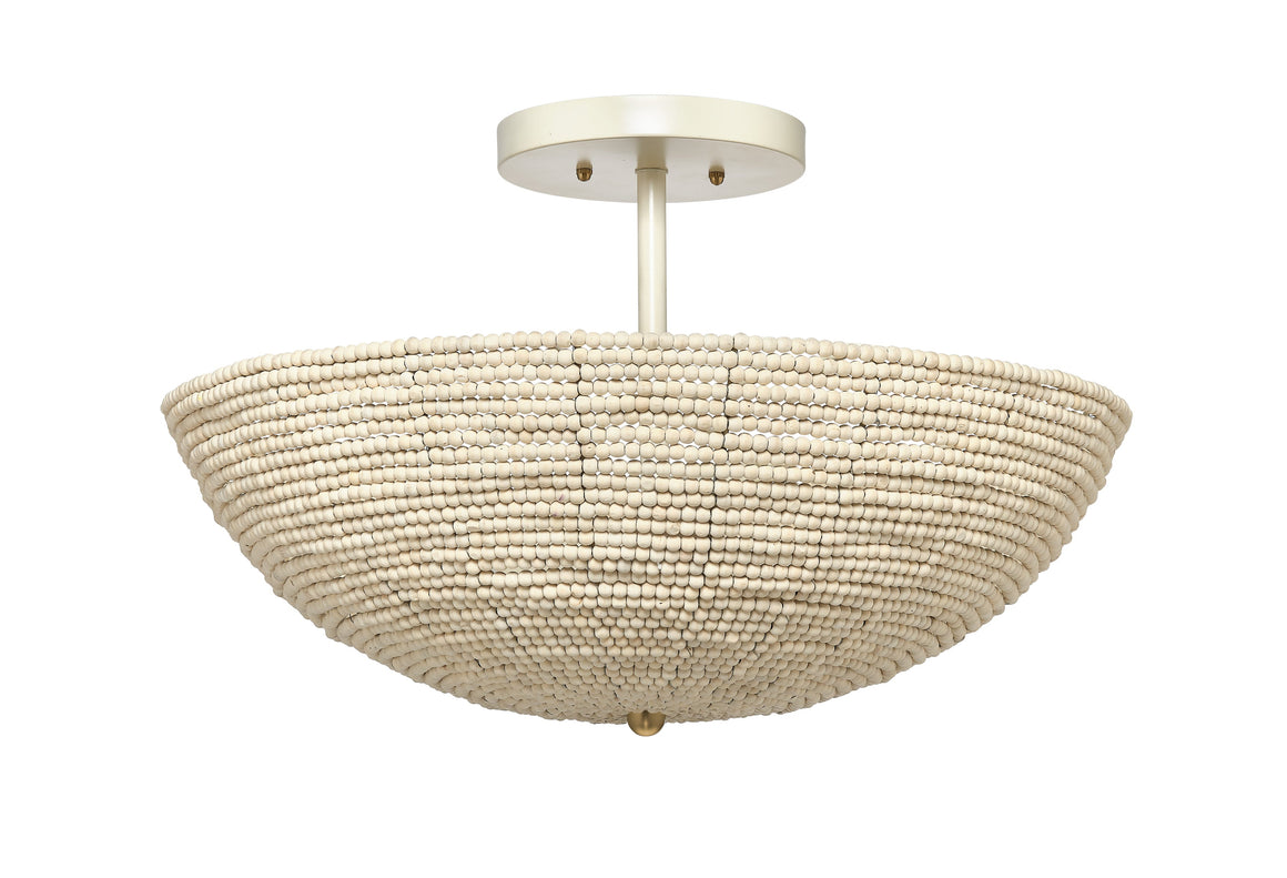 Tsunami Wood Beaded Semi Flush Mount