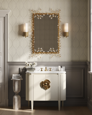 Forget-Me-Not Gold Rectangular Mirror
