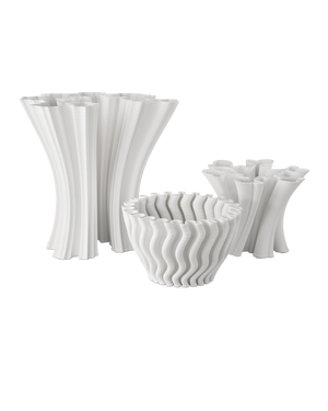 Godet Twist White Vase