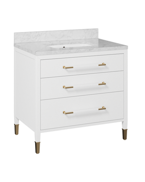 Verona 36" White Vanity with Rectangular Undermount Sink