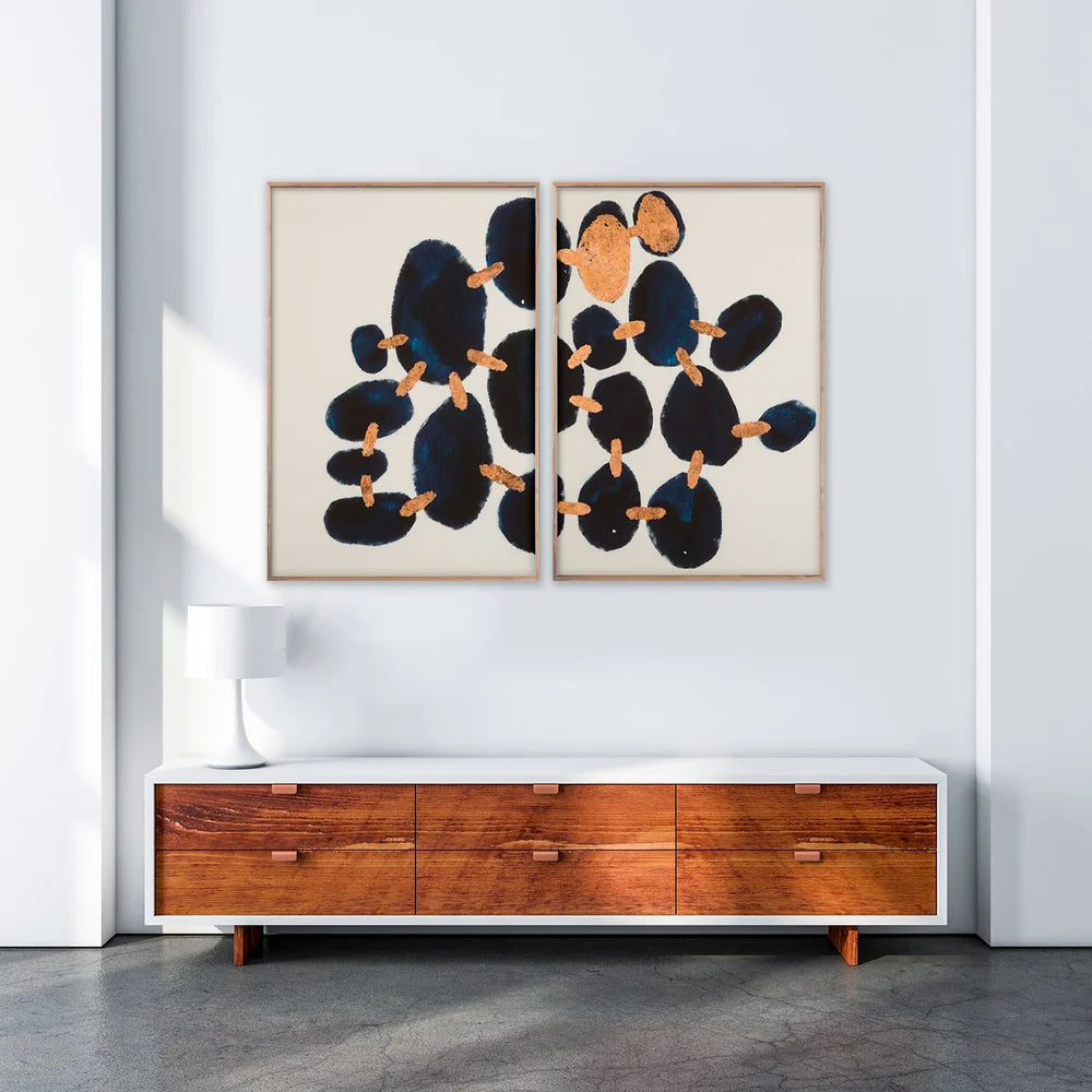 Lapis in Snow Diptych