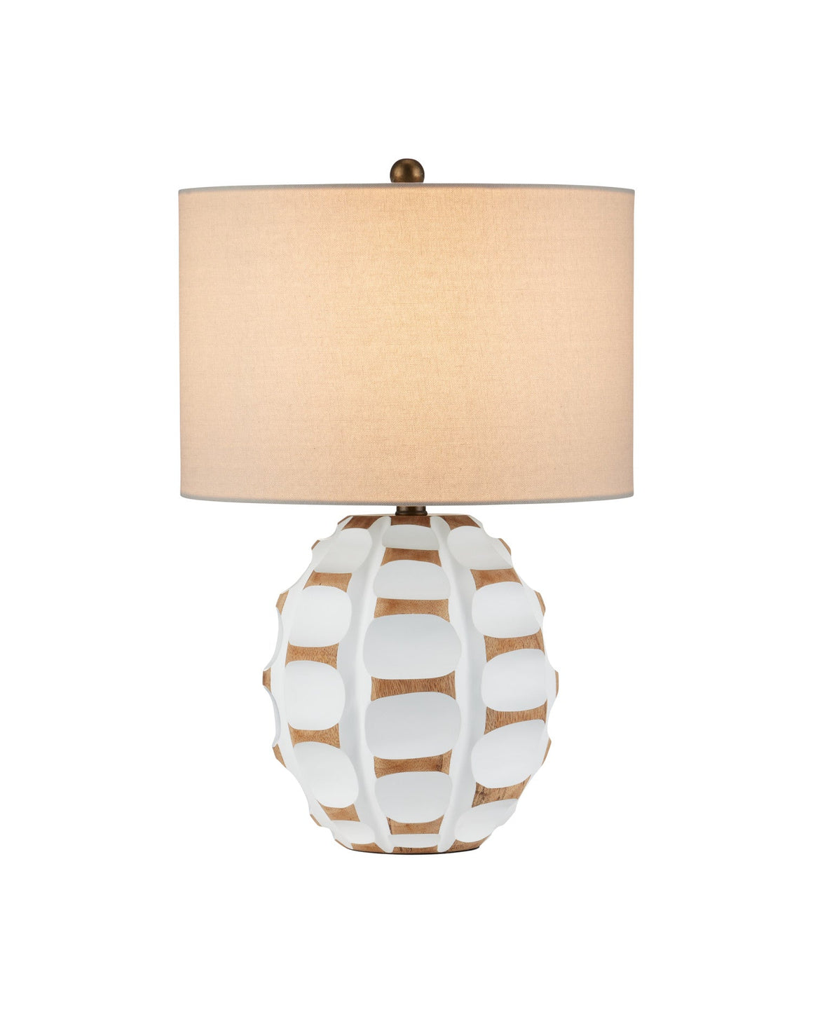 Betel Nut White Table Lamp