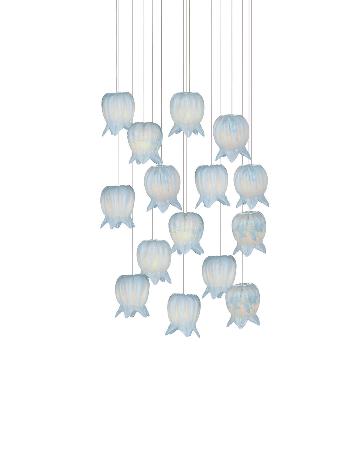 Polpo Blue 15-Light Round Multi-Drop Pendant