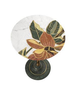 Roselle Stone Inlay Accent Table