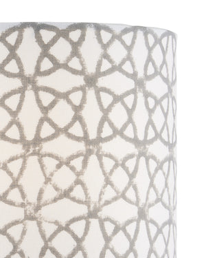 Block Print Gray Drum Chandelier Shade