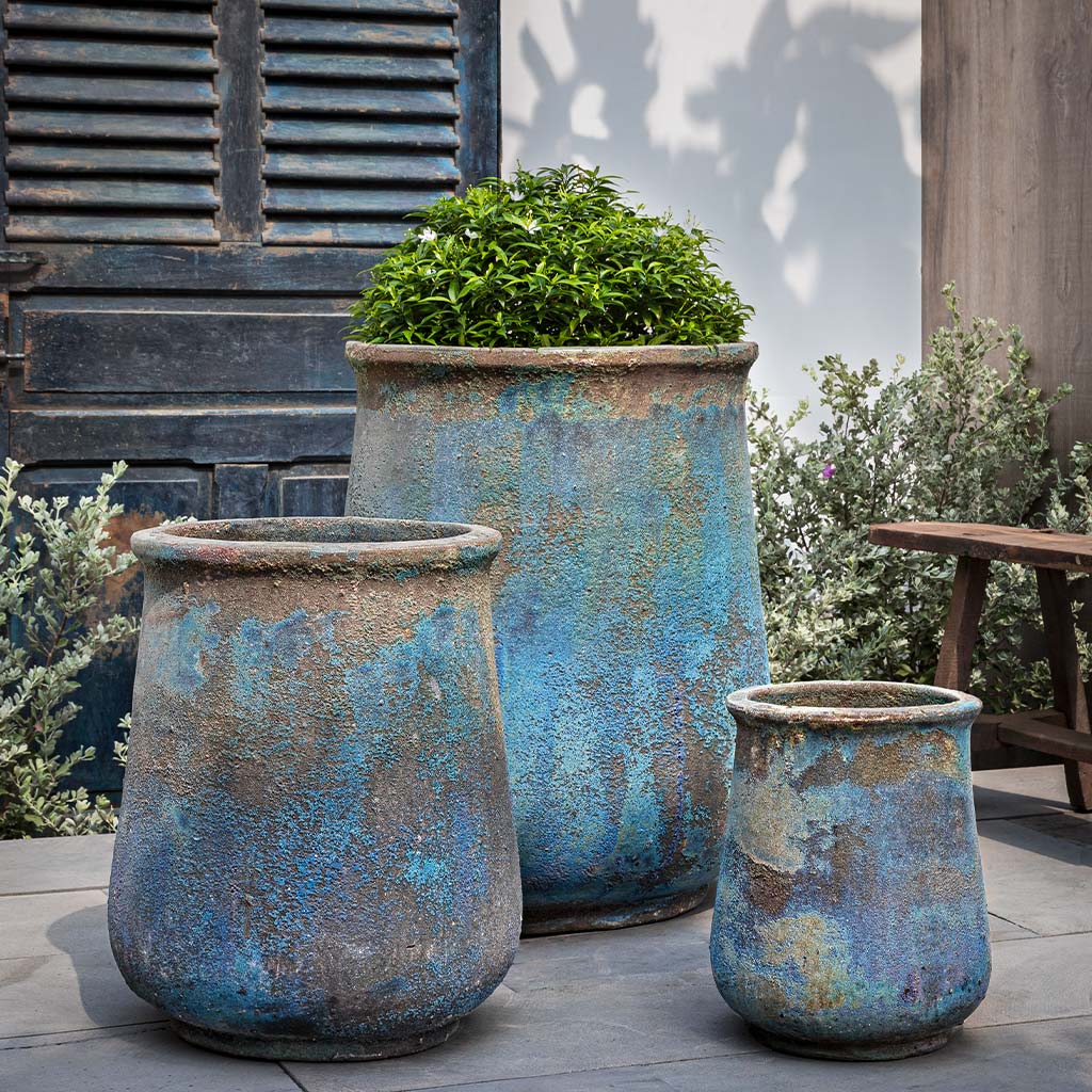 Jerez Planter - Blue Verdigris - Set of 3