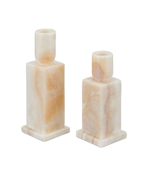 Lithos Ivory Candle Holder Set of 2
