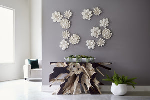 Compactum Succulent Wall Art, White Stone