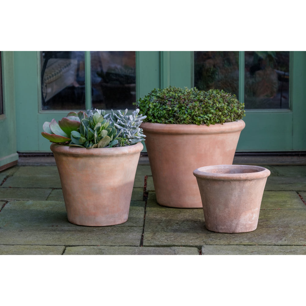 Cortona Glazed Terra Cotta Planters - Set of 3