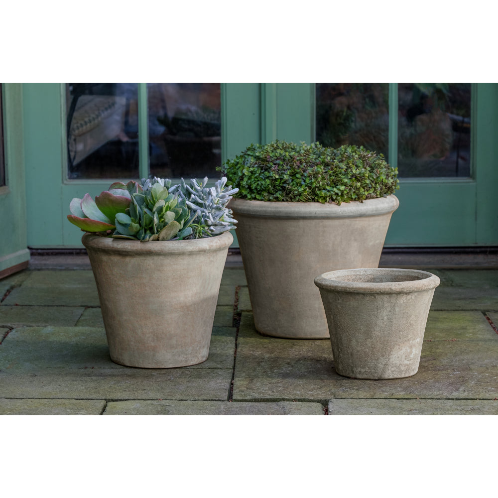 Cortona Antico Glazed Terra Cotta Planters - Set of 3