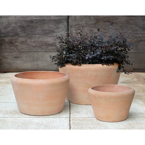 Whitby Glazed Terra Cotta Planters - Set of 3