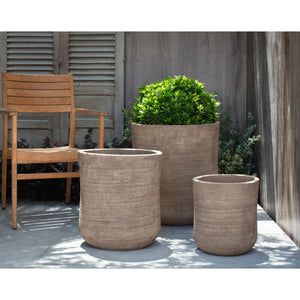 Aspen Brown Glazed Terra Cotta Planters - Set of 3