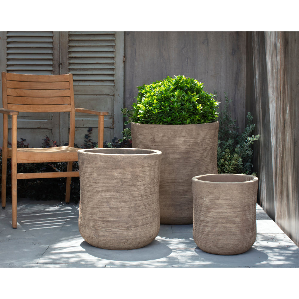 Aspen Brown Glazed Terra Cotta Planters - Set of 3