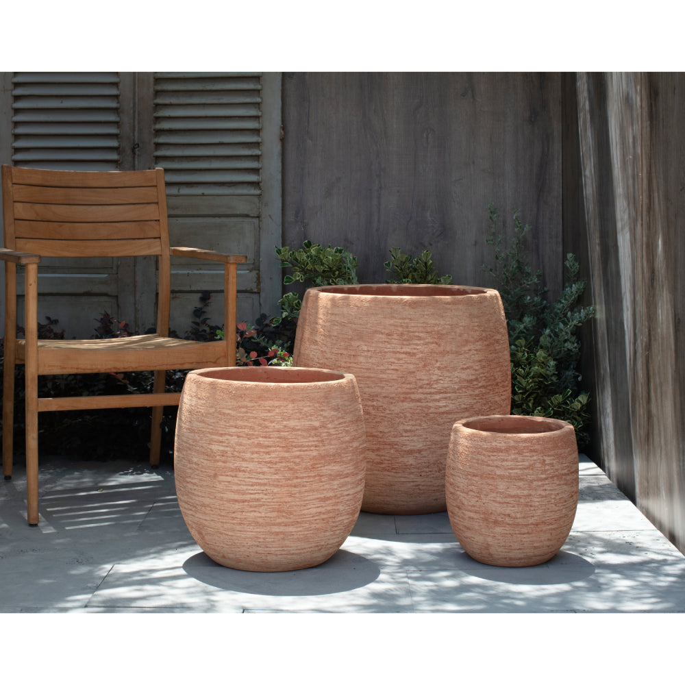 Tahoe Glazed Terra Cotta Planters - Set of 3