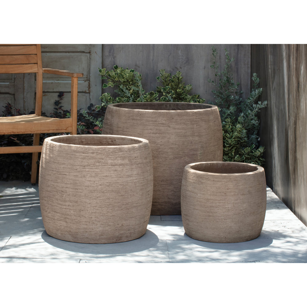 Denali Glazed Brown Terra Cotta Planters - Set of 3