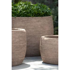 Denali Glazed Brown Terra Cotta Planters - Set of 3