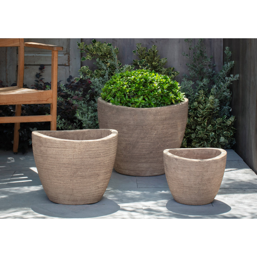 Belize Glazed Brown Terra Cotta Planters - Set of 3