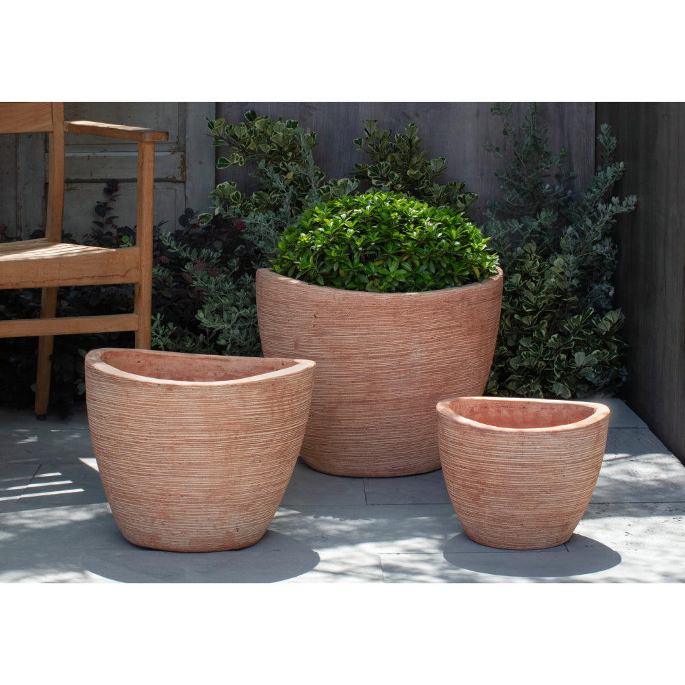 Belize Glazed Terra Cotta Planters - Set of 3