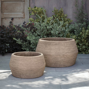 Sequoia Glazed Brown Terra Cotta Planters - Set of 2