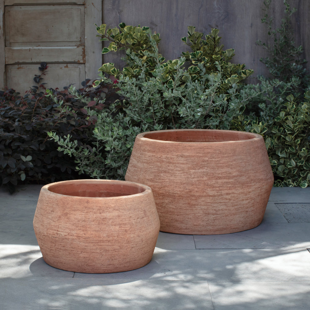 Sequoia Glazed Terra Cotta Planters - Set of 2