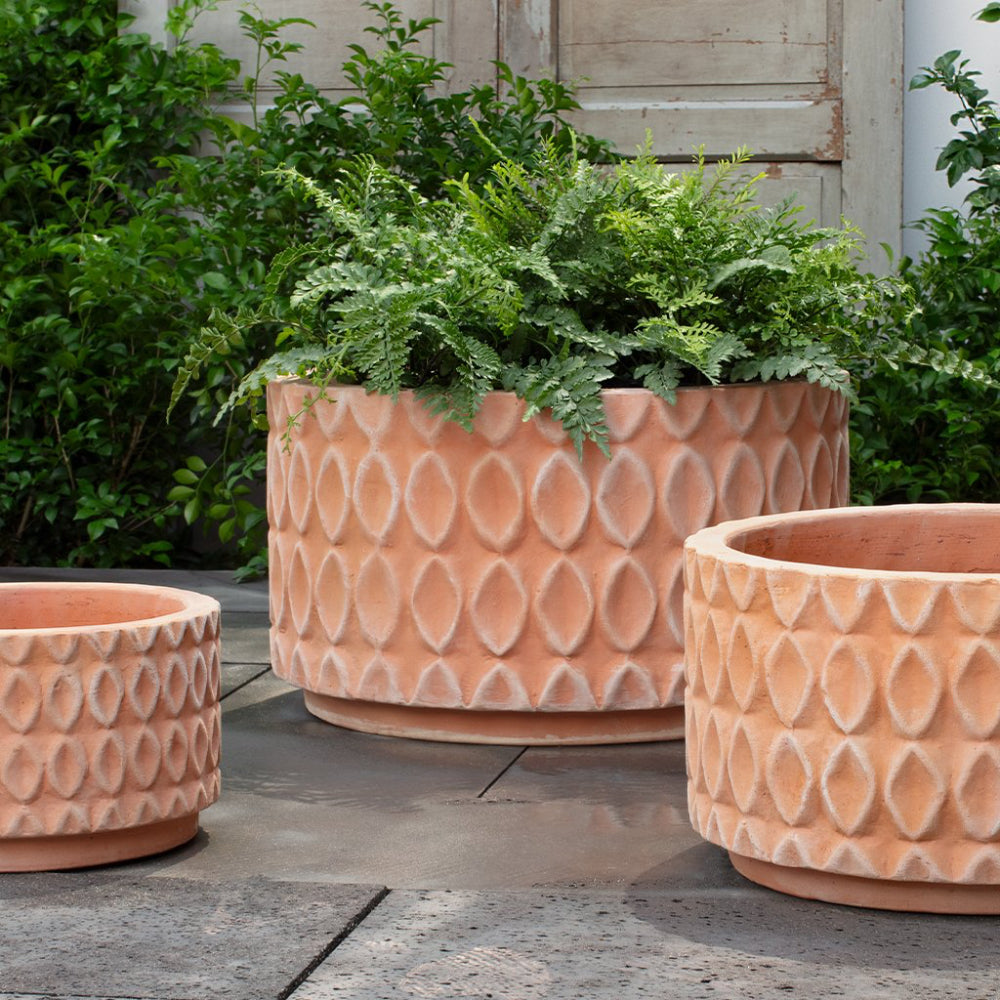 Oriel Low Terra Cotta Planter - Set of 3