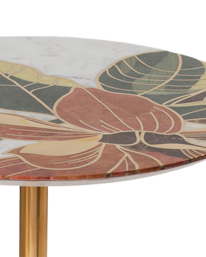 Roselle Stone Inlay Accent Table