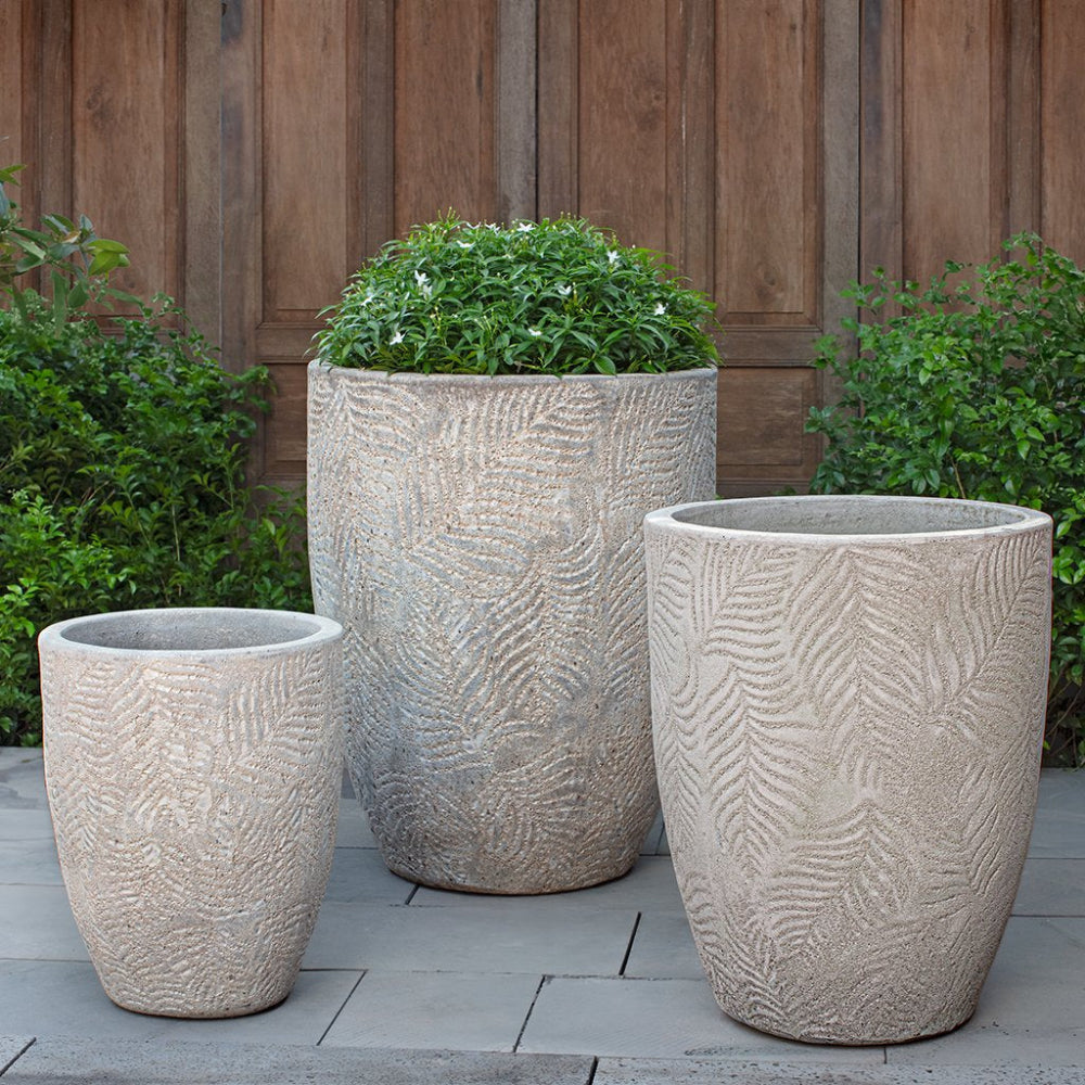 Tropicale Tall Glazed Planter in Caribbean Sand - Set of 3