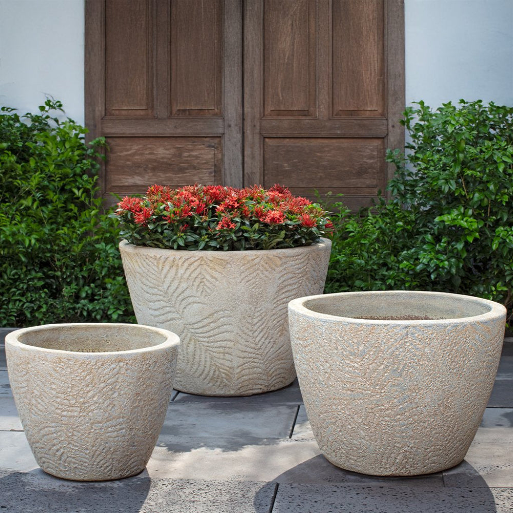 Tropicale Glazed Planter in Caribbean Sand - Set of 3