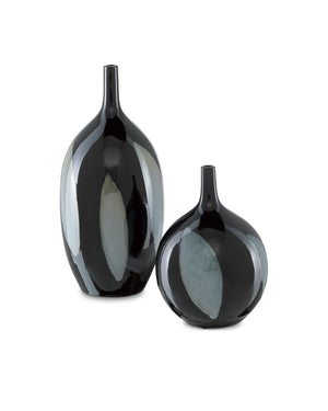 Let Us Twist the Glass Tall Black Vase