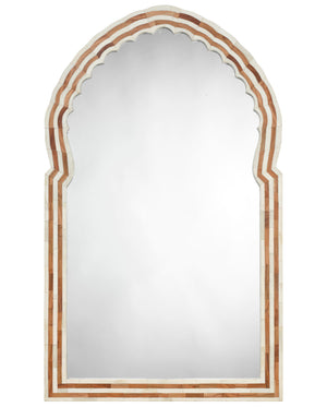 Bardot 60" Wood & Buffalo Bone Arch Wall Mirror