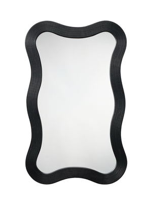 Deli Wavy Bamboo Wall Mirror, Black