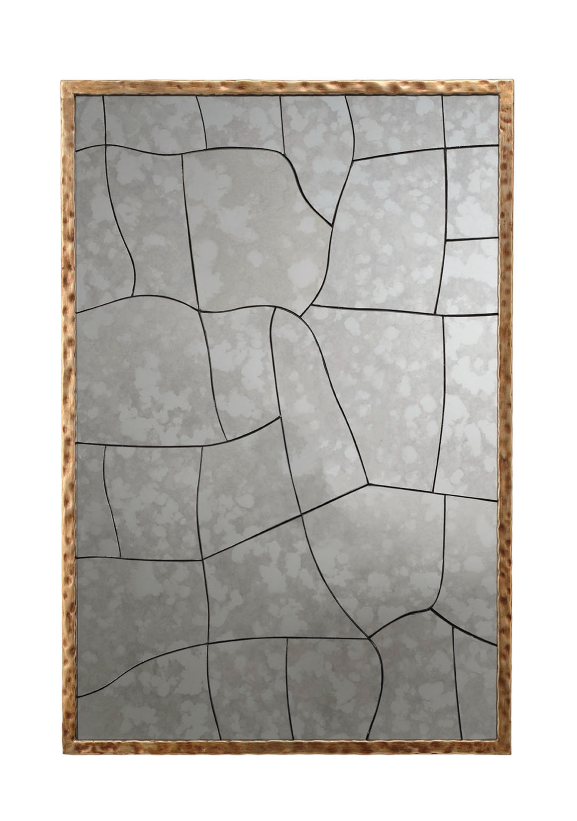 Fractured Hammered Iron Rectangle Wall Mirror