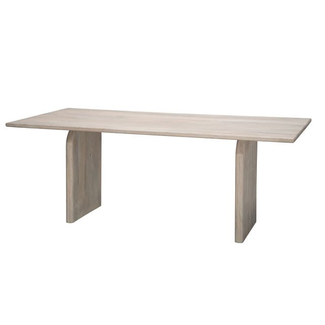 Arc Mango Wood Dining Table, Off-White