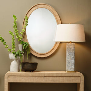 Valley Raffia Oval Wall Mirror, Natural
