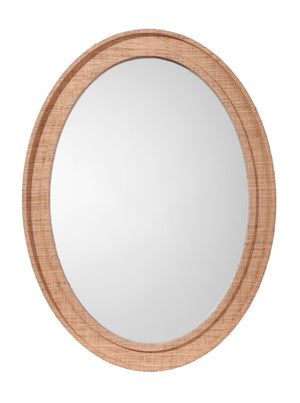 Valley Raffia Oval Wall Mirror, Natural