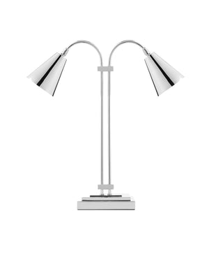 Symmetry Nickel Double Desk Lamp