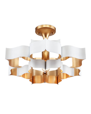 Grand Lotus Small White Chandelier