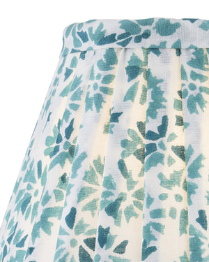 Block Print Green Pleated Chandelier Shade