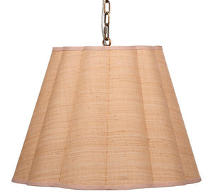 Scalloped 1-Light Pendant, Raffia